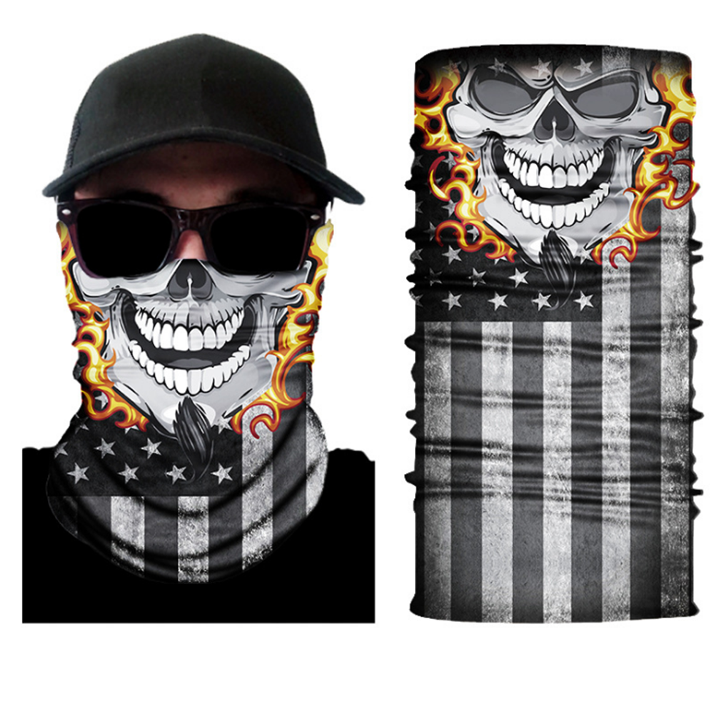 3D Tube Custom Logo Magic Sport Biker Cooling Neck Ghost Skull Face Shields Mask Multifunctional Seamless Tubular Bandanas