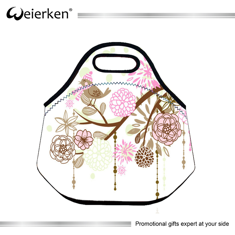 Custom Full Color Printing Personalized Neoprene Lunch Tote Bag