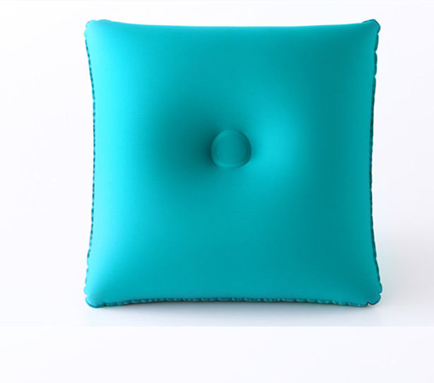 Flocked TPU Air Inflatable Camping Pillow Travel Self Inflatable Bolster Pillow 
