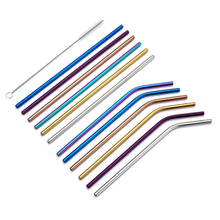 Amazon Hot Selling Metal Straw, Colorful Stainless Lid, Folding Drinking Straw