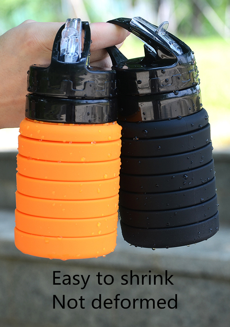 Stocked, Hot Products Portable Silicone Travel Camping Folding Cup/Collapsible Silicone Water Bottle 